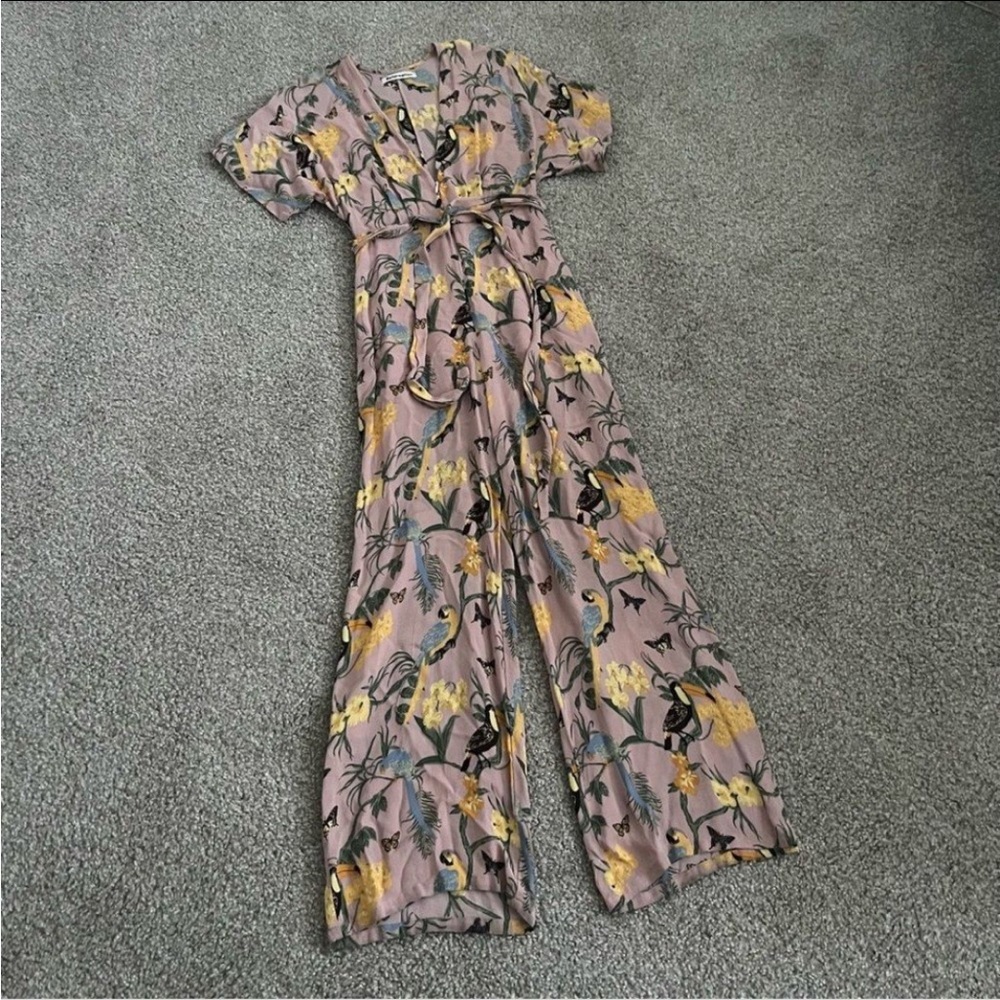 Reformation Lemongrass Jumpsuit Conga Bird Print - Picture 7 of 7